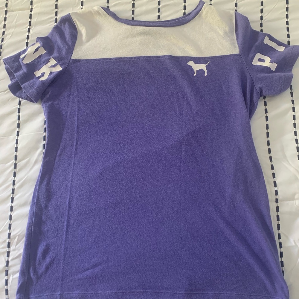 Purple and white tee soft